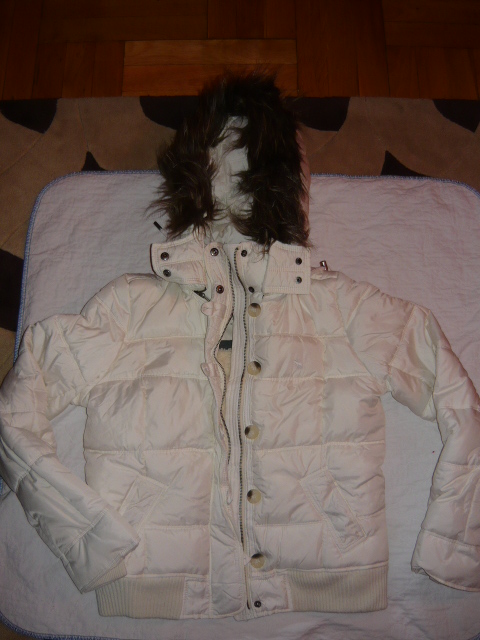 Abercrombie&Fitch L mret ni toll kabt brnyszrrel s tollal blelve,giga vastag kapucnis(levehet)fehr gynyr 32.000ft